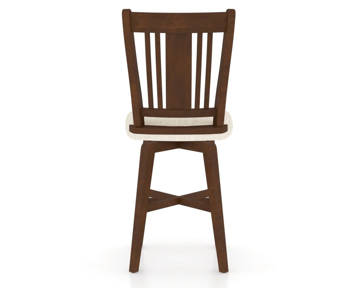 Canadel Swivel Counter Stool 7250 in FT InsideOut® and 19 Cognac Washed, back view