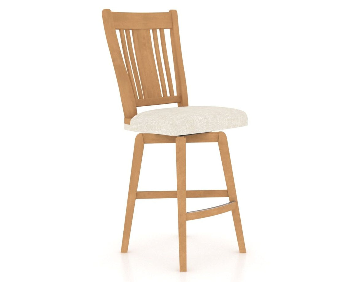 Canadel Swivel Counter Stool 7250 in FT InsideOut® and 20 Caramel Washed, three-quarter view