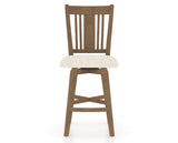 Canadel Swivel Counter Stool 7250 in FT InsideOut® and 25 Pecan Washed, front view