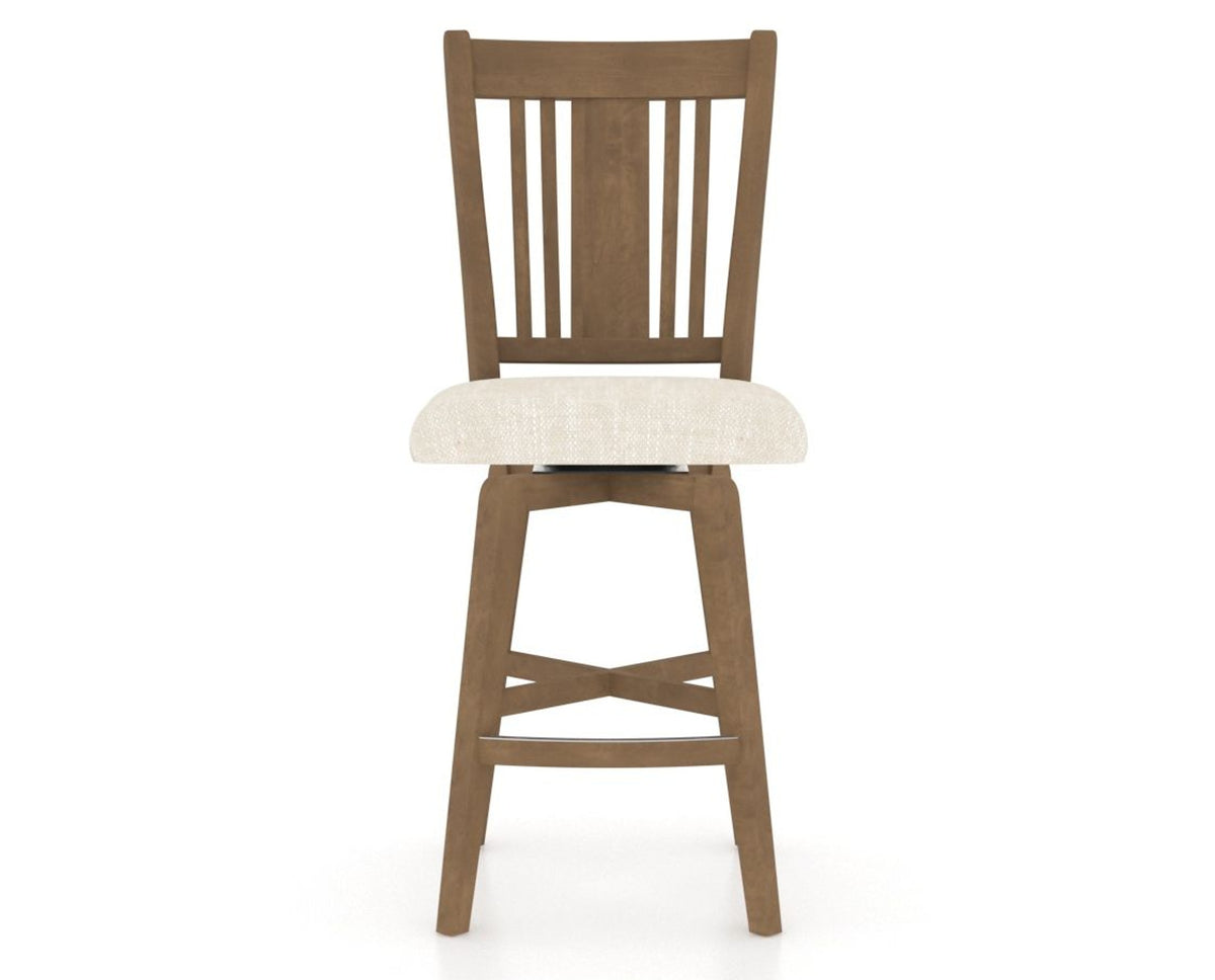 Canadel Swivel Counter Stool 7250 in FT InsideOut® and 25 Pecan Washed, front view