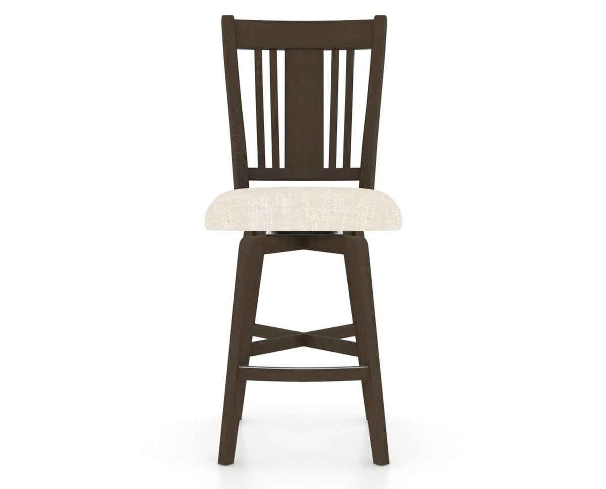 Canadel Swivel Counter Stool 7250 in FT InsideOut® and 29 Hazelnut Washed, front view