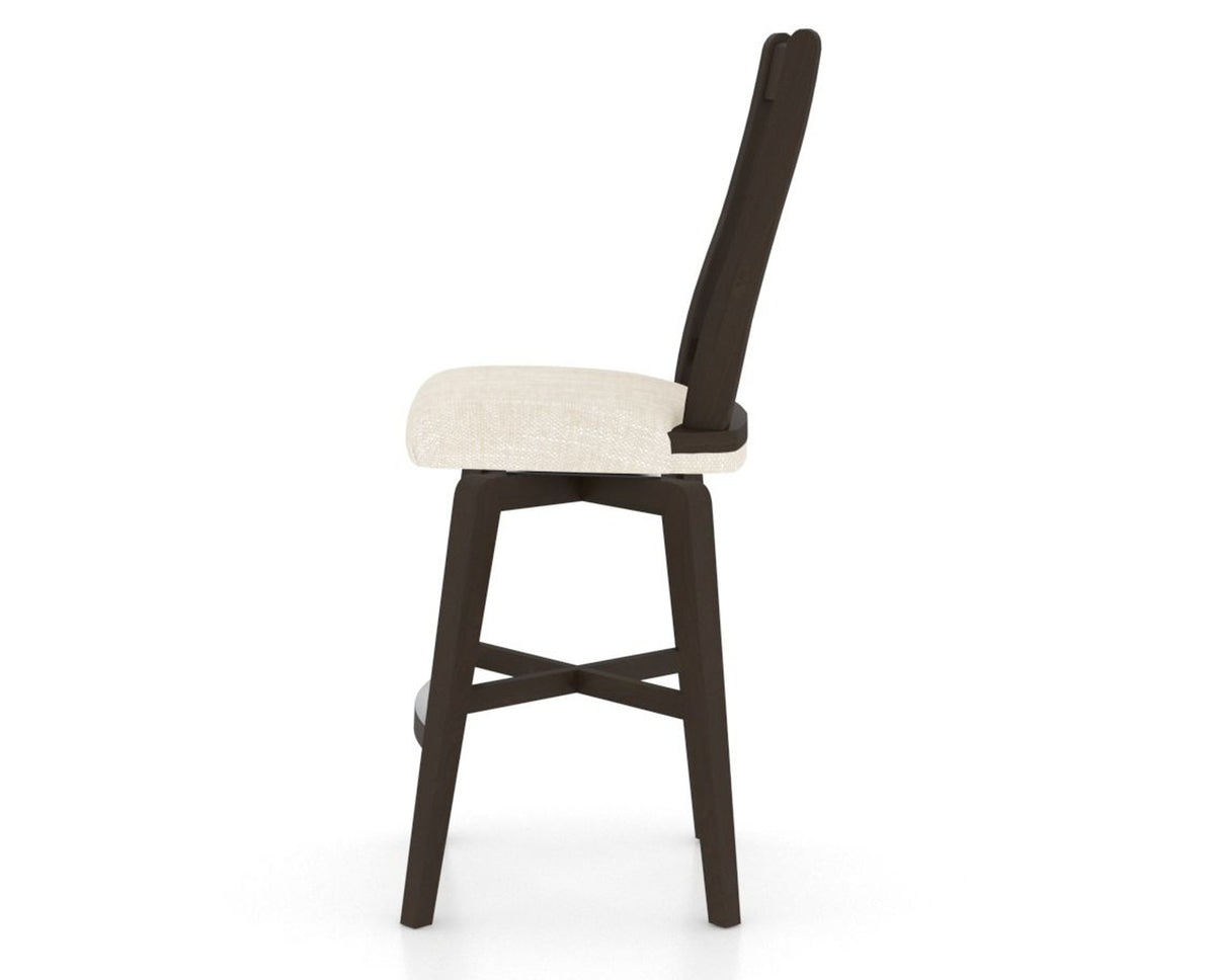 Canadel Swivel Counter Stool 7250 in FT InsideOut® and 59 Davy's Grey, side view