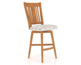 Canadel Swivel Counter Stool 7250 in OZ Fabric and 01 Honey Washed, three-quarter view