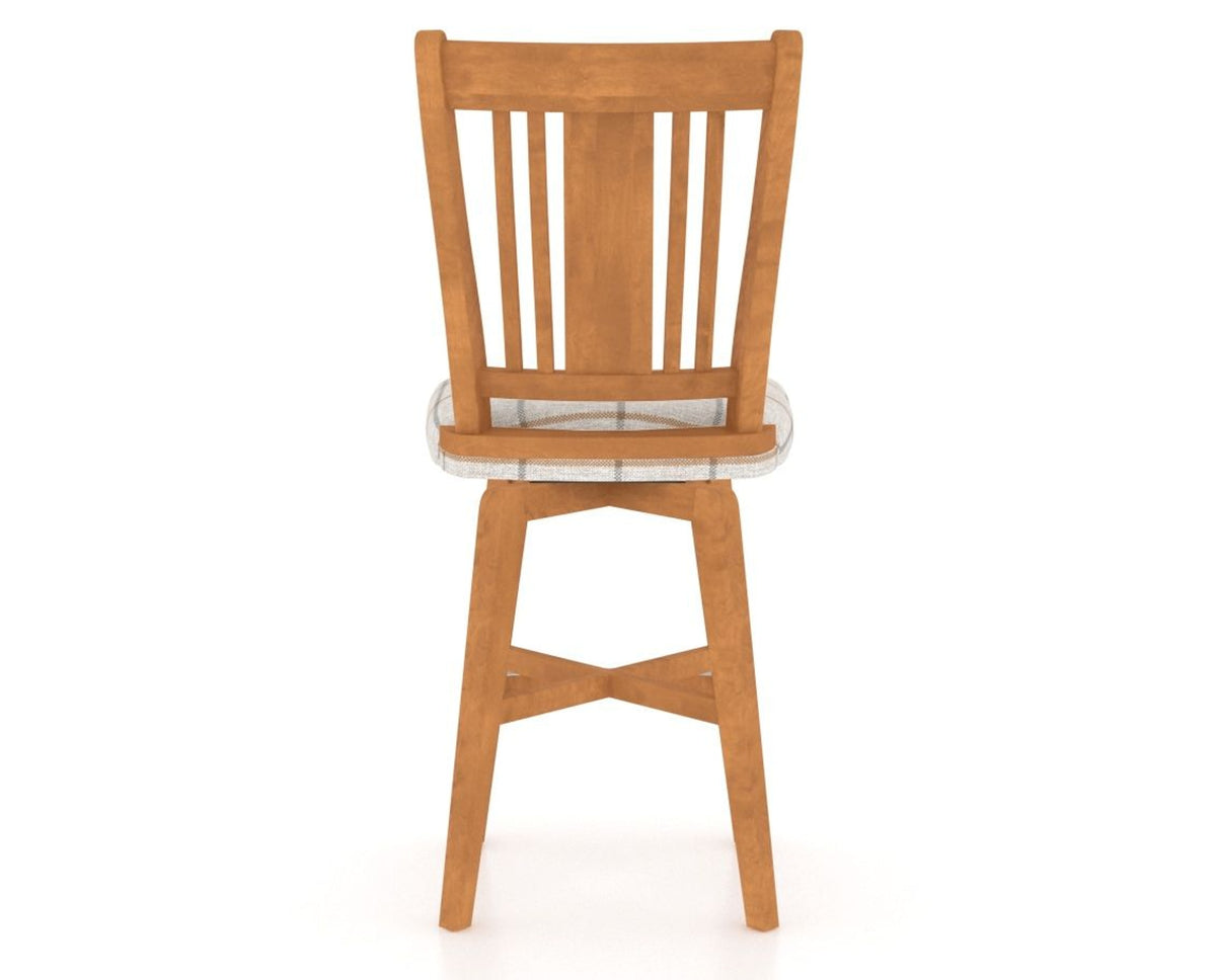 Canadel Swivel Counter Stool 7250 in OZ Fabric and 01 Honey Washed, back view