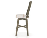 Canadel Swivel Counter Stool 7250 in OZ Fabric and 08 Shadow, side view