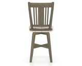 Canadel Swivel Counter Stool 7250 in OZ Fabric and 08 Shadow, back view