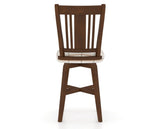 Canadel Swivel Counter Stool 7250 in OZ Fabric and 19 Cognac Washed, back view
