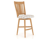 Canadel Swivel Counter Stool 7250 in OZ Fabric and 20 Caramel Washed, three-quarter view