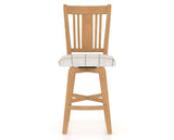 Canadel Swivel Counter Stool 7250 in OZ Fabric and 20 Caramel Washed, front view