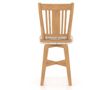 Canadel Swivel Counter Stool 7250 in OZ Fabric and 20 Caramel Washed, back view