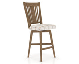 Canadel Swivel Counter Stool 7250 in OZ Fabric and 25 Pecan Washed, three-quarter view