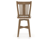 Canadel Swivel Counter Stool 7250 in OZ Fabric and 25 Pecan Washed, back view
