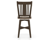 Canadel Swivel Counter Stool 7250 in OZ Fabric and 29 Hazelnut Washed, back view