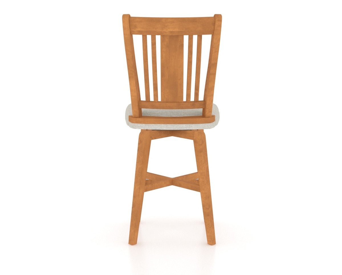 Canadel Swivel Counter Stool 7250 in Honey Washed and Fabric TB, back view
