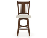 Canadel Swivel Counter Stool 7250 in TB Fabric and 19 Cognac Washed, front view
