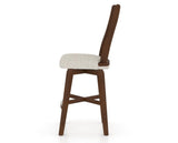 Canadel Swivel Counter Stool 7250 in TB Fabric and 19 Cognac Washed, side view