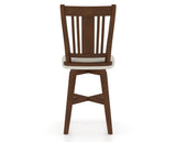 Canadel Swivel Counter Stool 7250 in TB Fabric and 19 Cognac Washed, back view