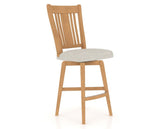 Canadel Swivel Counter Stool 7250 in TB Fabric and 20 Caramel Washed, three-quarter view