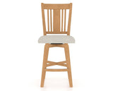 Canadel Swivel Counter Stool 7250 in TB Fabric and 20 Caramel Washed, front view