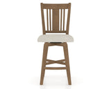 Canadel Swivel Counter Stool 7250 in TB Fabric and 25 Pecan Washed, front view