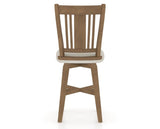 Canadel Swivel Counter Stool 7250 in TB Fabric and 25 Pecan Washed, back view