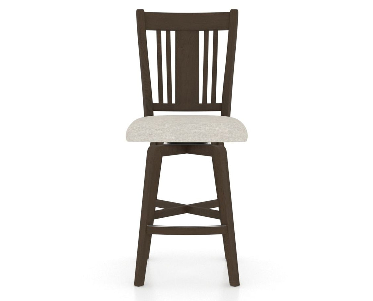 Canadel Swivel Counter Stool 7250 in TB Fabric and 29 Hazelnut Washed, front view