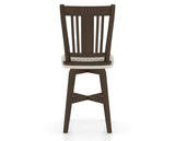 Canadel Swivel Counter Stool 7250 in TB Fabric and 29 Hazelnut Washed, back view