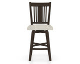 Canadel Swivel Counter Stool 7250 in TB Fabric and 59 Davy's Grey, front view