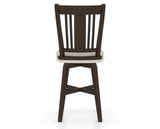 Canadel Swivel Counter Stool 7250 in TB Fabric and 59 Davy's Grey, back view