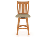 Canadel Swivel Counter Stool 7250 in XY Faux Leather and 01 Honey Washed, front view