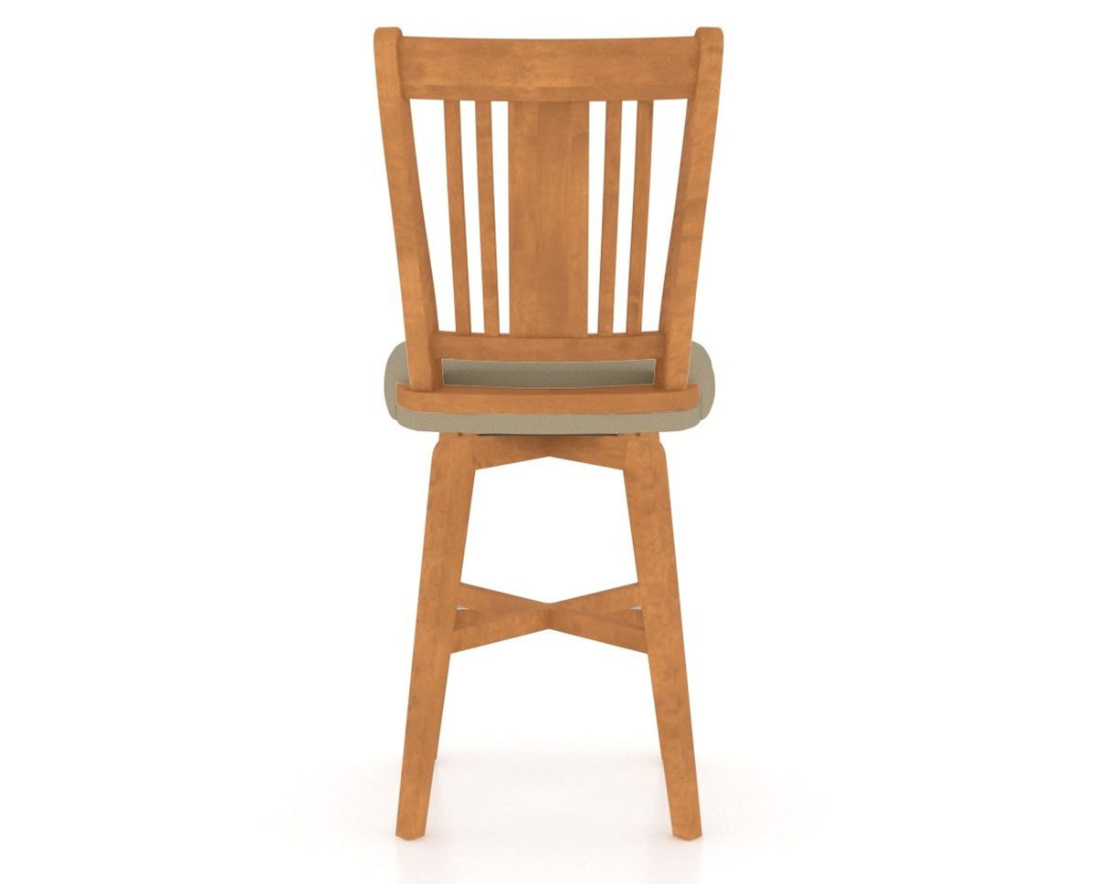Canadel Swivel Counter Stool 7250 in XY Faux Leather and 01 Honey Washed, back view