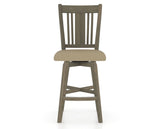 Canadel Swivel Counter Stool 7250 in XY Faux Leather and 08 Shadow, front view