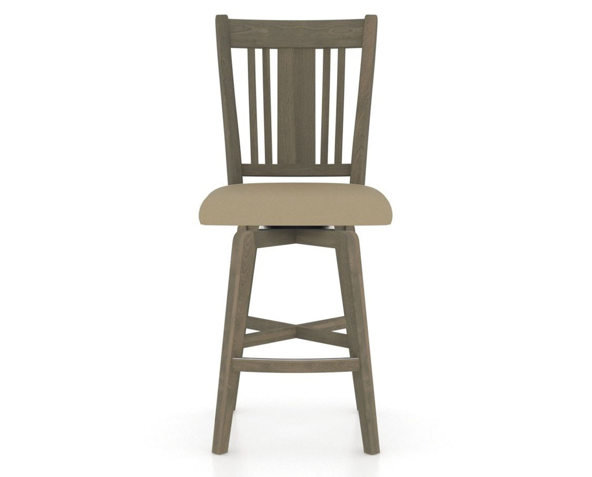 Canadel Swivel Counter Stool 7250 in XY Faux Leather and 08 Shadow, front view