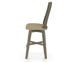 Canadel Swivel Counter Stool 7250 in XY Faux Leather and 08 Shadow, side view
