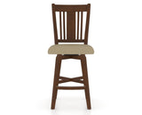 Canadel Swivel Counter Stool 7250 in XY Faux Leather and 19 Cognac Washed, front view