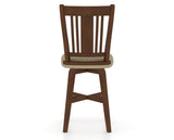 Canadel Swivel Counter Stool 7250 in XY Faux Leather and 19 Cognac Washed, back view