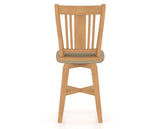 Canadel Swivel Counter Stool 7250 in XY Faux Leather and 20 Caramel Washed, back view