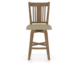 Canadel Swivel Counter Stool 7250 in XY Faux Leather and 25 Pecan Washed, front view