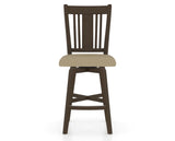 Canadel Swivel Counter Stool 7250 in XY Faux Leather and 29 Hazelnut Washed, front view