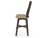 Canadel Swivel Counter Stool 7250 in XY Faux Leather and 29 Hazelnut Washed, side view