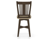 Canadel Swivel Counter Stool 7250 in XY Faux Leather and 29 Hazelnut Washed, back view