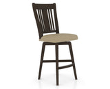 Canadel Swivel Counter Stool 7250 in XY Faux Leather and 59 Davy's Grey, three-quarter view