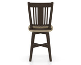 Canadel Swivel Counter Stool 7250 in XY Faux Leather and 59 Davy's Grey, back view