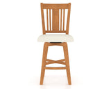 Canadel Swivel Counter Stool 7250 in YJ Faux Leather and 01 Honey Washed, front view