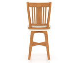 Canadel Swivel Counter Stool 7250 in YJ Faux Leather and 01 Honey Washed, back view