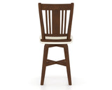 Canadel Swivel Counter Stool 7250 in YJ Faux Leather and 19 Cognac Washed, back view