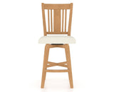 Canadel Swivel Counter Stool 7250 in YJ Faux Leather and 20 Caramel Washed, front view