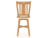 Canadel Swivel Counter Stool 7250 in YJ Faux Leather and 20 Caramel Washed, back view
