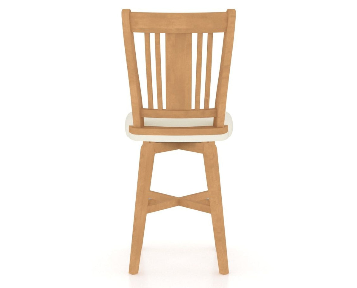 Canadel Swivel Counter Stool 7250 in YJ Faux Leather and 20 Caramel Washed, back view