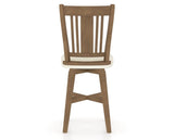 Canadel Swivel Counter Stool 7250 in YJ Faux Leather and 25 Pecan Washed, back view